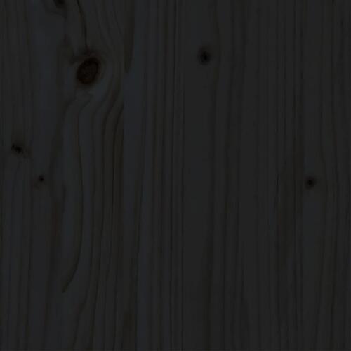 Sengeramme 200x200 cm massivt fyrretræ sort