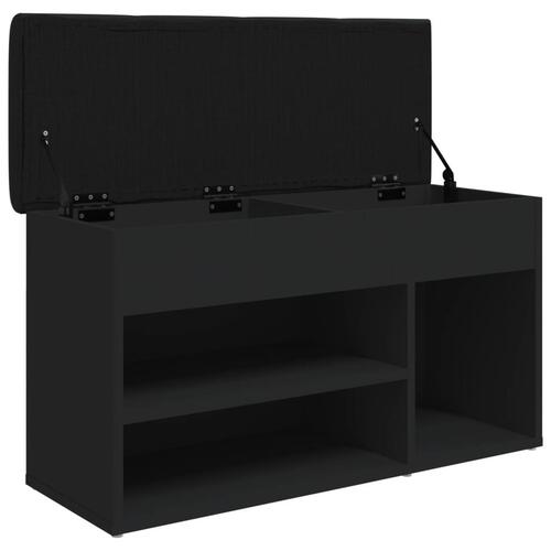 Skobænk 82x32x45,5 cm konstrueret træ sort