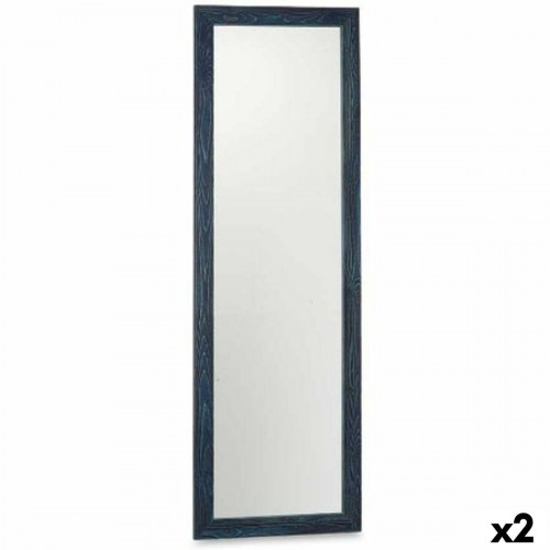 Vægspejl - rektangulær 48 × 150 cm, blå ramme (sæt med 2)