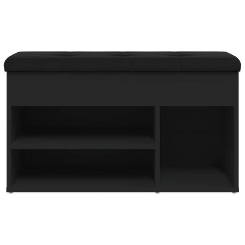 Skobænk 82x32x45,5 cm konstrueret træ sort