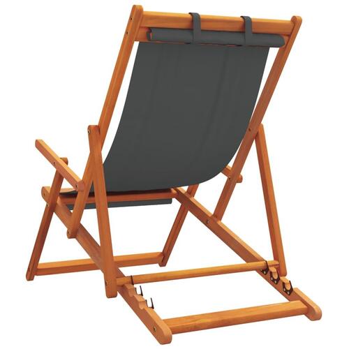 Foldbare strandstole 2 stk. stof grå
