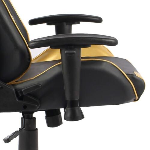 Drejelig gamingstol PVC guldfarvet