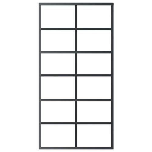 Skydedør m. monteringssæt 102x205 cm sikkerhedsglas og aluminium