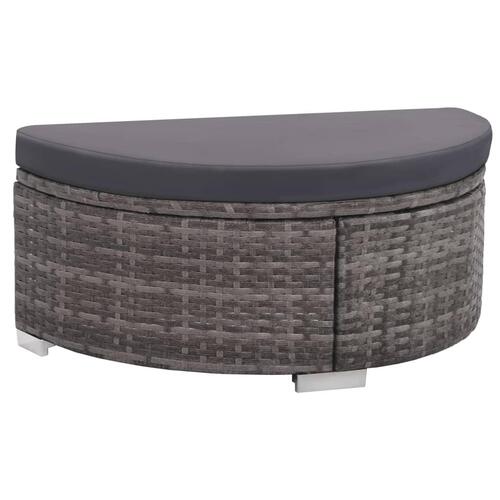 Loungesæt til haven 8 dele med hynder polyrattan grå
