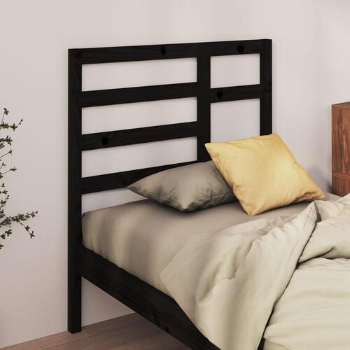 Sengegærde 106x4x104 cm massivt fyrretræ sort