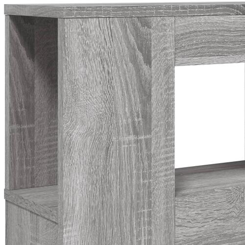 Sengegavl 140x18,5x103,5 cm LED-lys konstrueret træ grå sonoma