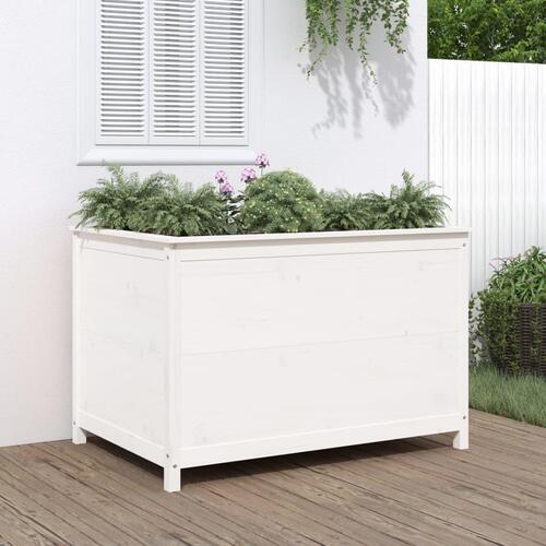 Højbed 119,5x82,5x78 cm massivt fyrretræ hvid