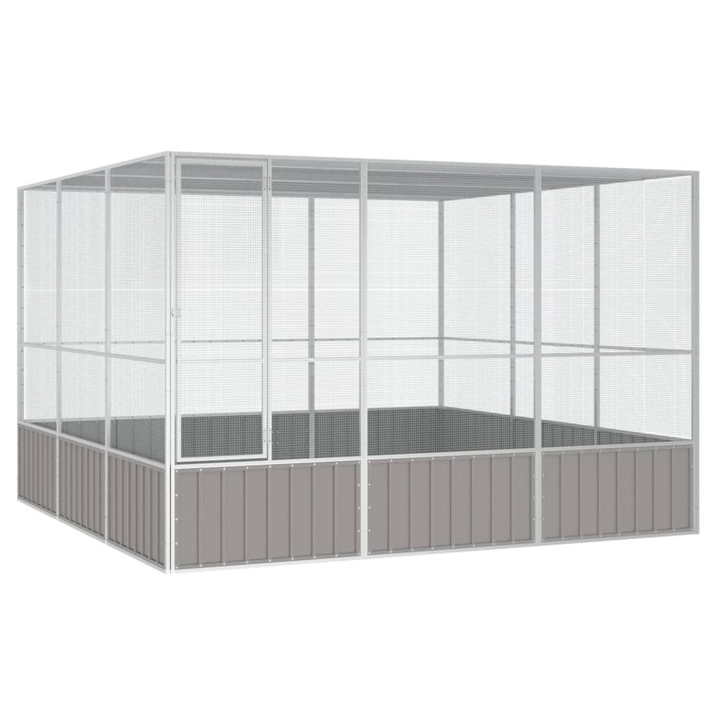 Fuglebur 302,5x324,5x211,5 cm galvaniseret stål grå