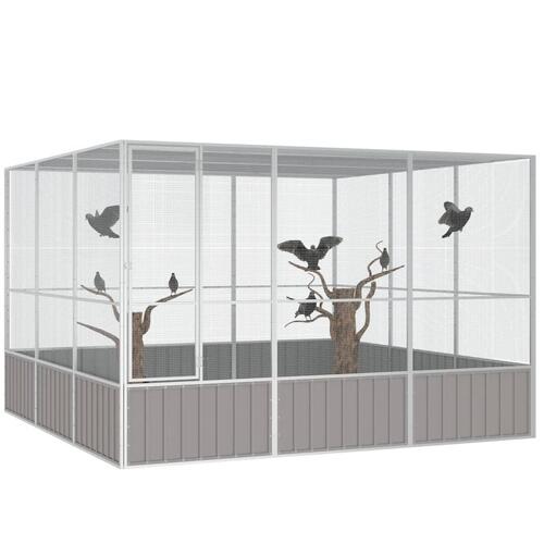 Fuglebur 302,5x324,5x211,5 cm galvaniseret stål grå