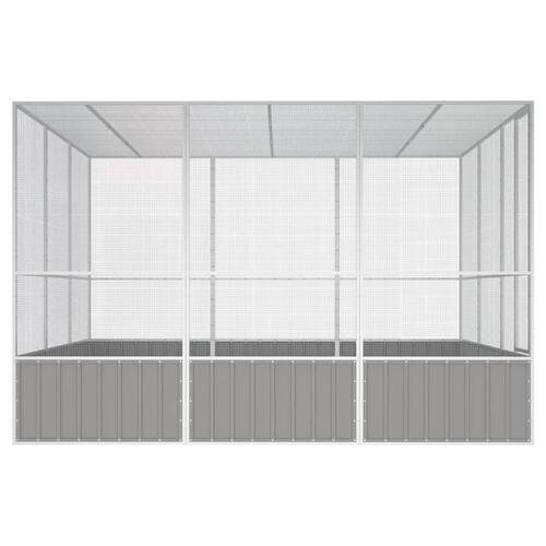 Fuglebur 302,5x324,5x211,5 cm galvaniseret stål grå