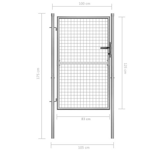 Havelåge galvaniseret stål 105x175 cm sølvfarvet