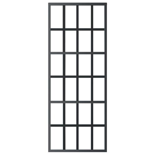 Skydedør m. monteringssæt 76x205 cm sikkerhedsglas og aluminium