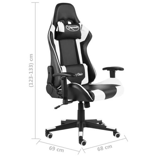 Drejelig gamingstol PVC hvid