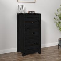 Skænk 40x35x80 cm massivt fyrretræ sort