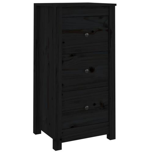 Skænk 40x35x80 cm massivt fyrretræ sort