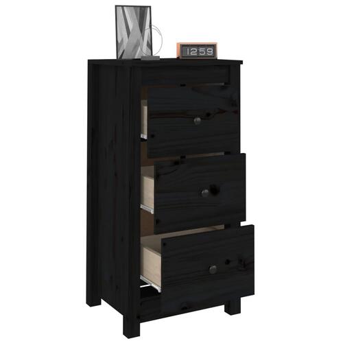 Skænk 40x35x80 cm massivt fyrretræ sort