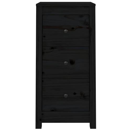 Skænk 40x35x80 cm massivt fyrretræ sort