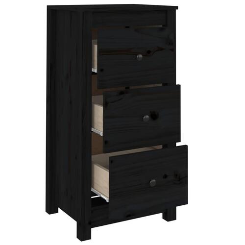 Skænk 40x35x80 cm massivt fyrretræ sort