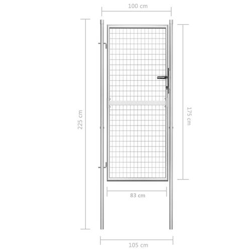 Havelåge galvaniseret stål 105x225 cm sølvfarvet