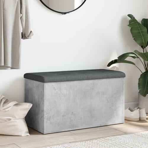 Opbevaringsbænk 82x42x45 cm konstrueret træ betongrå