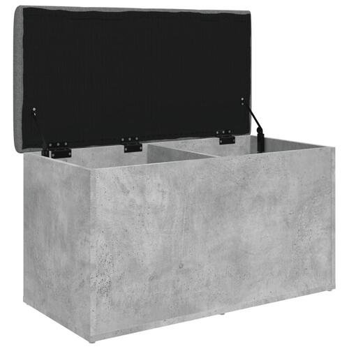 Opbevaringsbænk 82x42x45 cm konstrueret træ betongrå