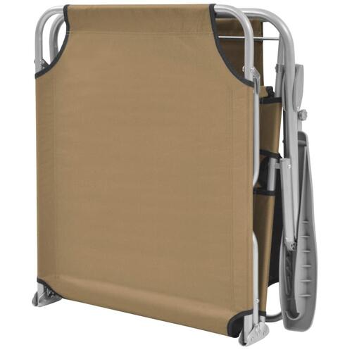 Foldbar liggestol med tag stål gråbrun