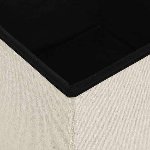 Foldbar puf kunstlærred cremehvid