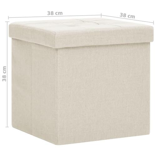 Foldbar puf kunstlærred cremehvid