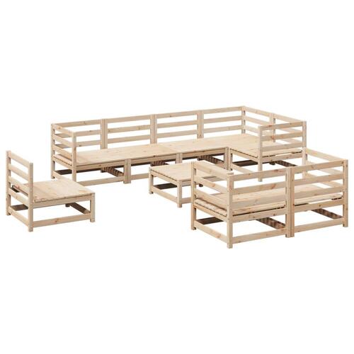 Sofasæt til haven 9 dele massivt fyrretræ