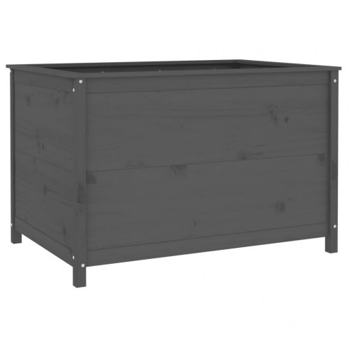 Højbed i massivt fyrretræ - 119,5 × 82,5 × 78 cm, grå