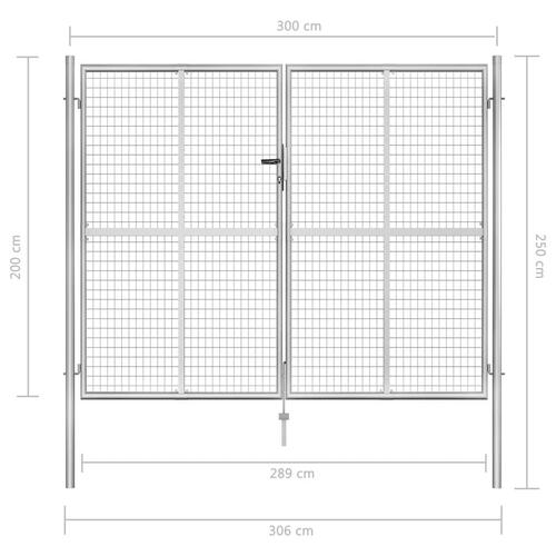 Havelåge galvaniseret stål 306 x 250 cm sølvfarvet