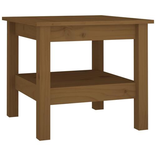 Sofabord 45x45x40 cm massivt fyrretræ gyldenbrun