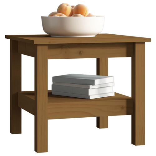 Sofabord 45x45x40 cm massivt fyrretræ gyldenbrun