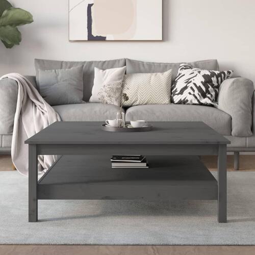 Sofabord 100x100x40 cm massivt fyrretræ grå