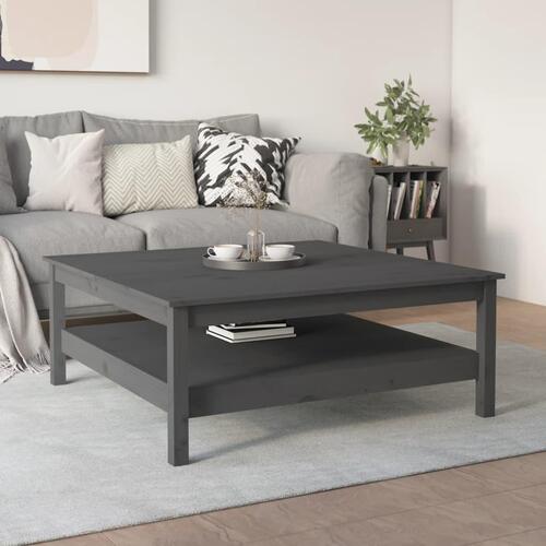Sofabord 100x100x40 cm massivt fyrretræ grå