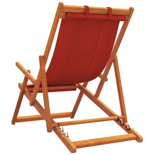 Foldbare strandstole 2 stk. stof rød