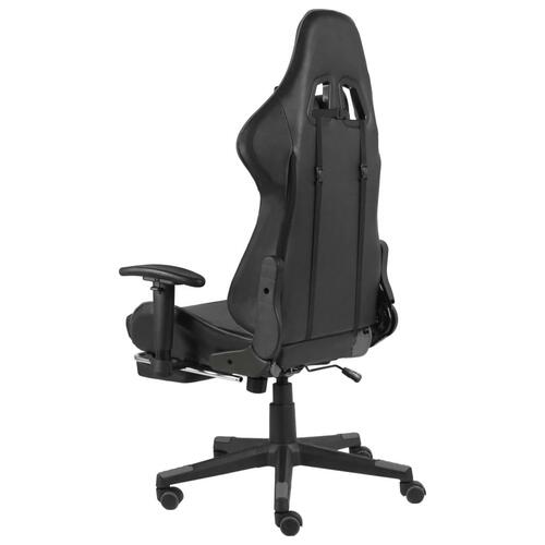 Drejelig gamingstol med fodstøtte PVC grå