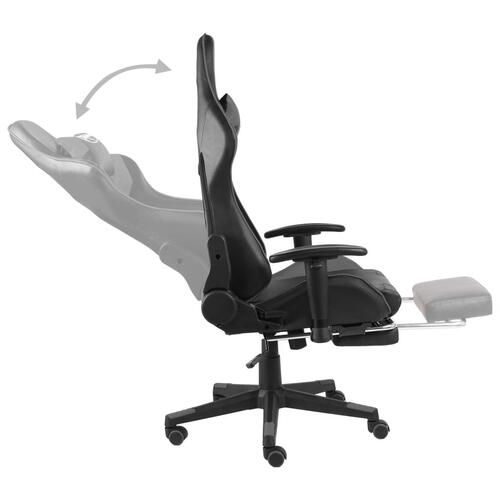 Drejelig gamingstol med fodstøtte PVC grå