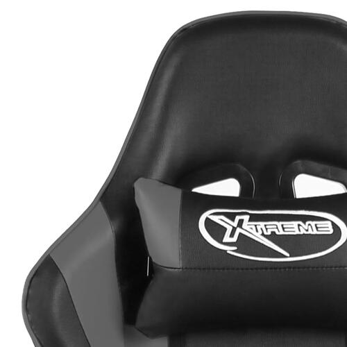 Drejelig gamingstol med fodstøtte PVC grå