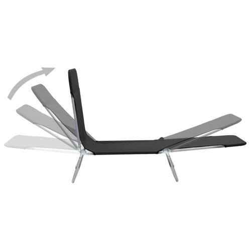 Foldbare liggestole 2 stk. stål og stof sort