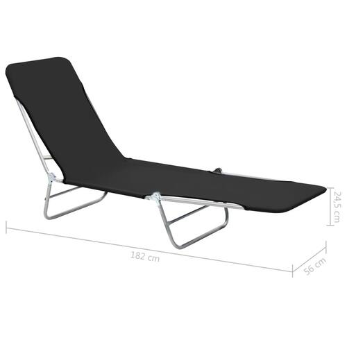Foldbare liggestole 2 stk. stål og stof sort