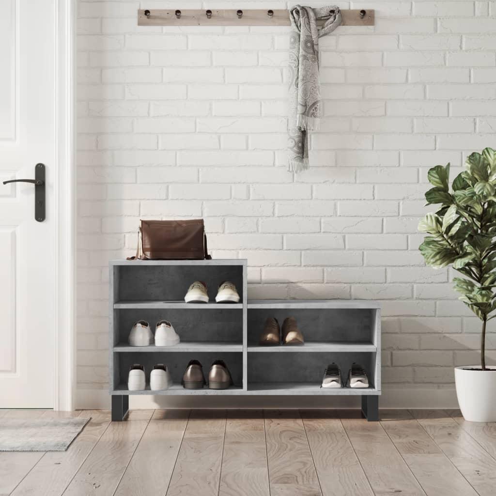 Skoreol 102x36x60 cm konstrueret træ betongrå billede