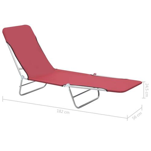 Foldbare liggestole 2 stk. stål og stof rød