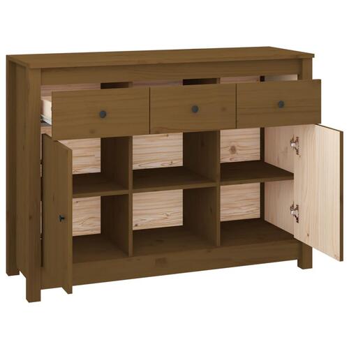 Skænk 100x35x74,5 cm massivt fyrretræ gyldenbrun