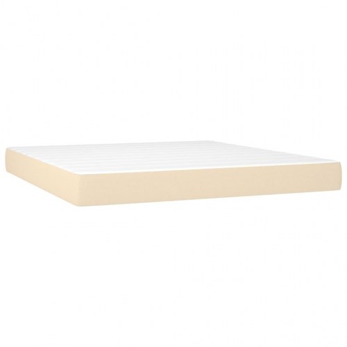 Kontinentalseng med madras 160×200 cm - stof, cremefarvet