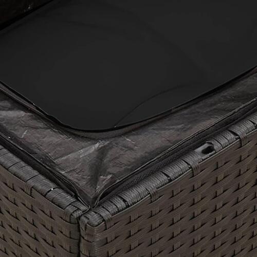 Sofasæt til haven 6 dele med hynder polyrattan sort