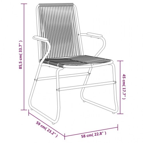 Spisebordssæt til haven 3 dele i sort PVC-rattan med glasbord