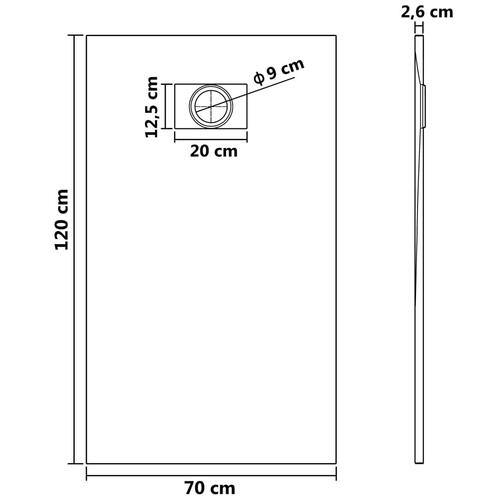 Brusekar SMC 120 x 70 cm hvid