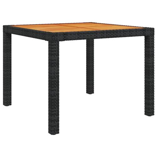 Udendørs spisebordssæt 4 dele med hynder polyrattan sort