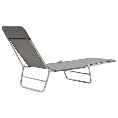 Foldbare liggestole 2 stk. stål og stof grå